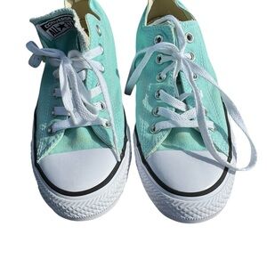 Converse Mint and White Retro Sneakers Classic Canvas Design